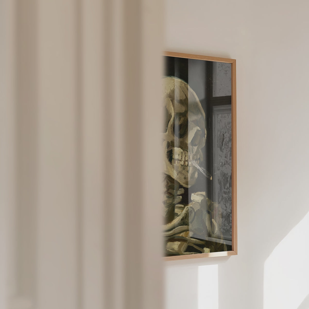 Van Gogh Skeleton With Burning Cigarette Poster – väggvideo