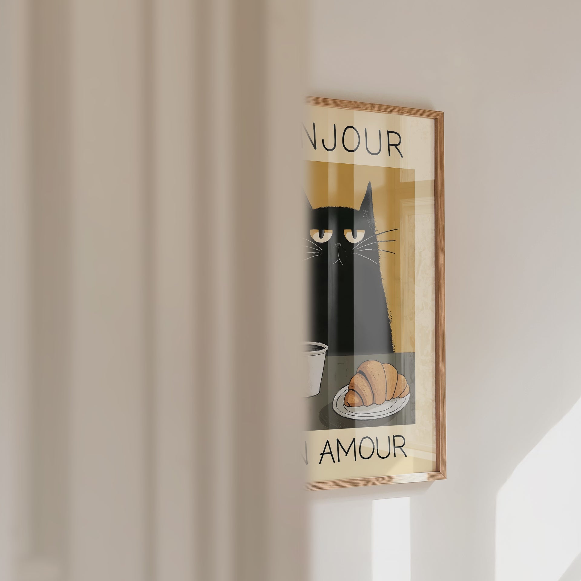 Parisian Cat Breakfast Poster – väggvideo