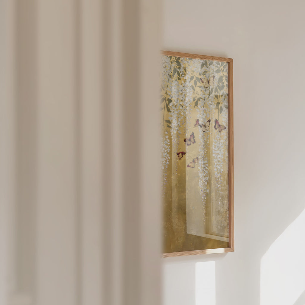 Golden Wisteria Butterflies Poster – väggvideo