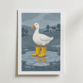 Rain Boot Duck Poster – med passepartout