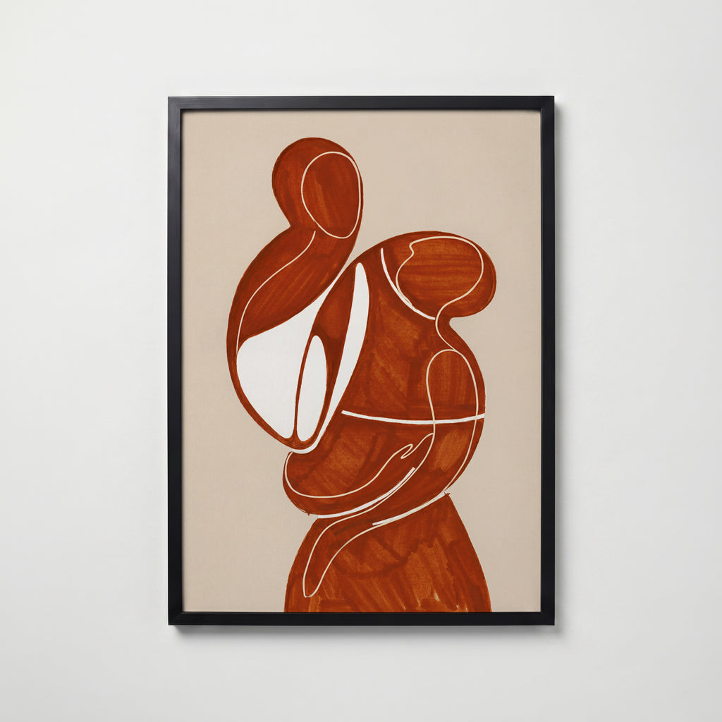 Terracotta Embrace Poster i svart ram, fri frakt över 499 kr