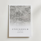 Personlig kartposter Soft City Map i ljus variant med Stockholm