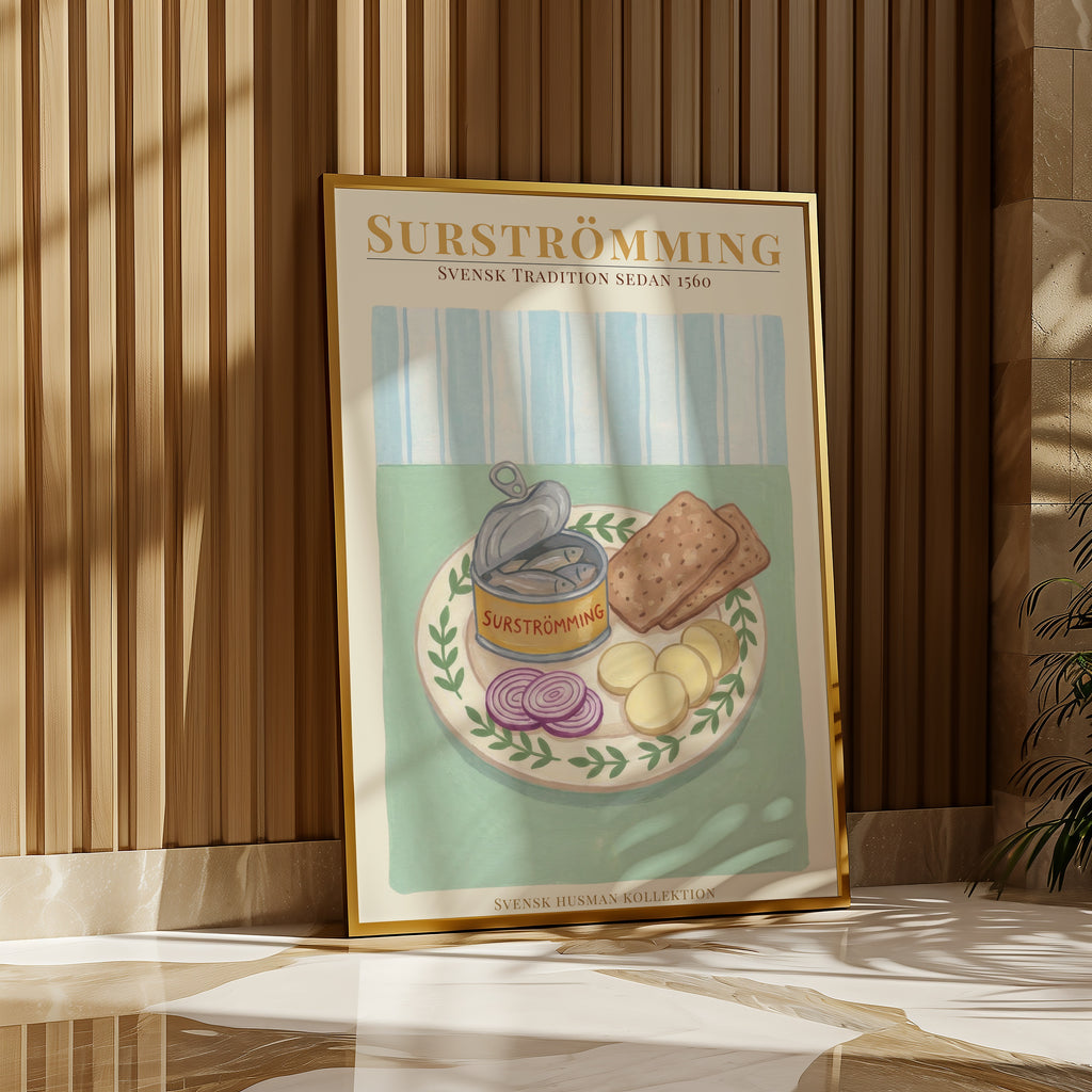 Surströmming poster på vägg hemma från Bozetto i hög kvalitet