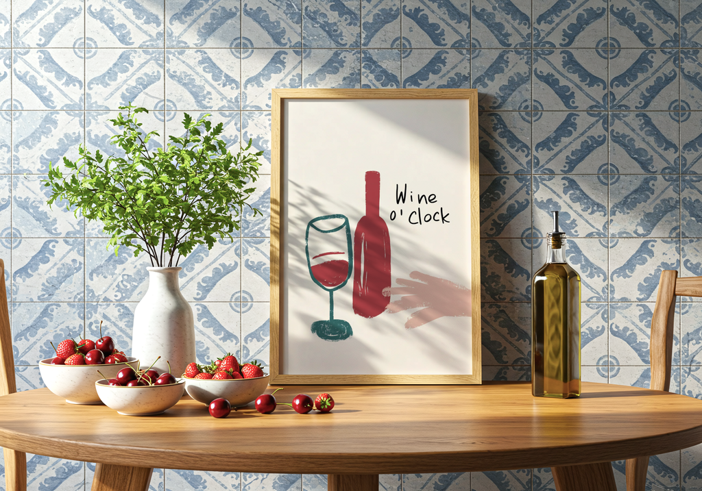 Wine O'Clock poster visad rakt fram – Bozetto affisch i hög tryckkvalitet i hög tryckkvalitet