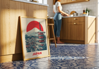 Japan Woodblock poster visad rakt fram – Bozetto affisch i hög tryckkvalitet i hög tryckkvalitet