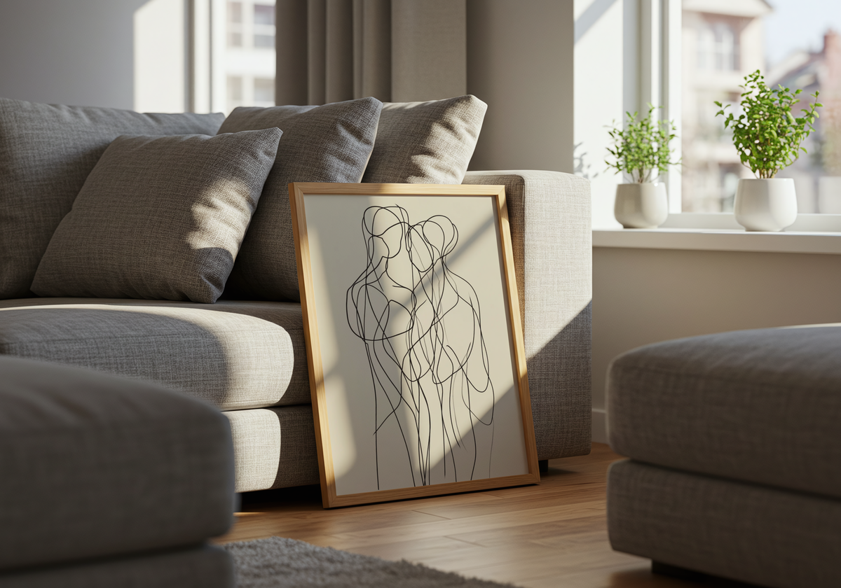 Minimalist Line Art Trio – affisch med stilfullt motiv från Bozetto i hög kvalitet