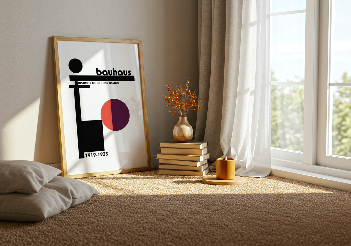 Bauhaus Art and Design – affisch med stilfullt motiv från Bozetto i hög kvalitet