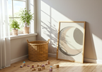 Abstract Moon poster visad rakt fram – Bozetto affisch i hög tryckkvalitet i hög tryckkvalitet