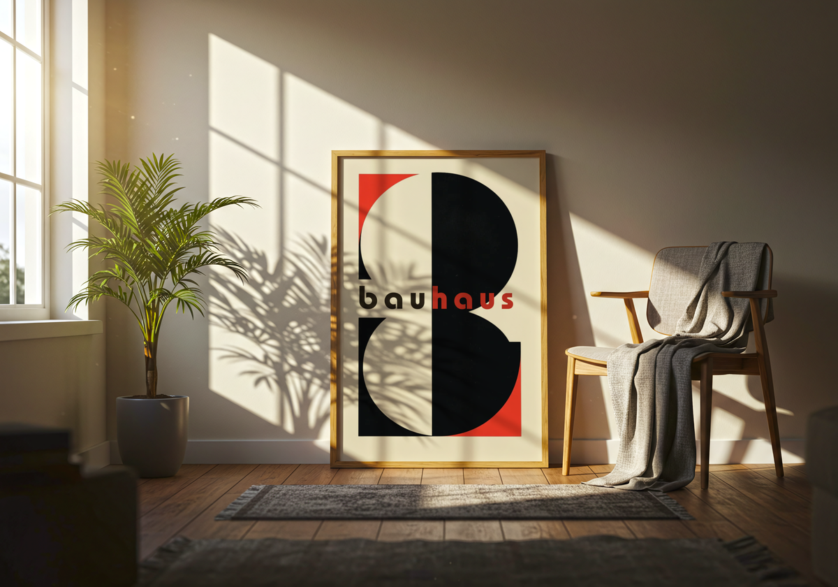 Bauhaus Abstract Typography – affisch med stilfullt motiv från Bozetto i hög kvalitet
